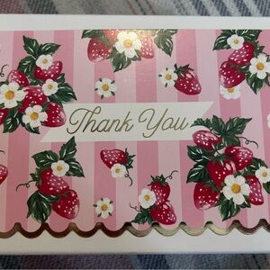Lovely Pink Strawberry Thank You Card NWT